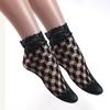 Women Retro Gothic Summer Lace Top Floral Fishnet Ankle Socks Lady Black Nylon Short Lace Stockings 23 Models Shoe Size 5-10