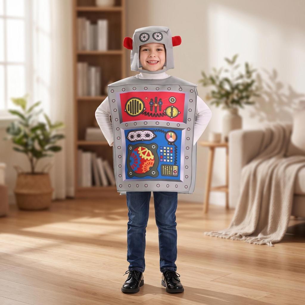 Robot Costume Polyester-Blend with Headpiece Loose-Fit for Cosplay