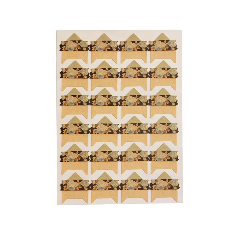 Vintage Çiçek Fotoğraf Köşe Çıkartmaları - Çin Cumhuriyeti Altın Çağ Serisi (Kendin Yap Sığır Derisi)