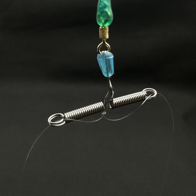Federgabel Schnellhaken Sub Line Splitter Haken Anti-Winding Release Feder Angelausrüstung Wild Fishing Zubehör