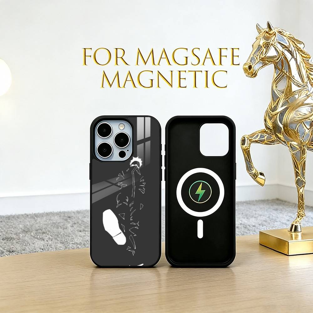 Jujutsu Kaisen - Satoru Gojo Black Phone Case For iPhone17,16,15,14,13,12,11 Plus,Pro Magnetic with Magsafe Wireless Charging