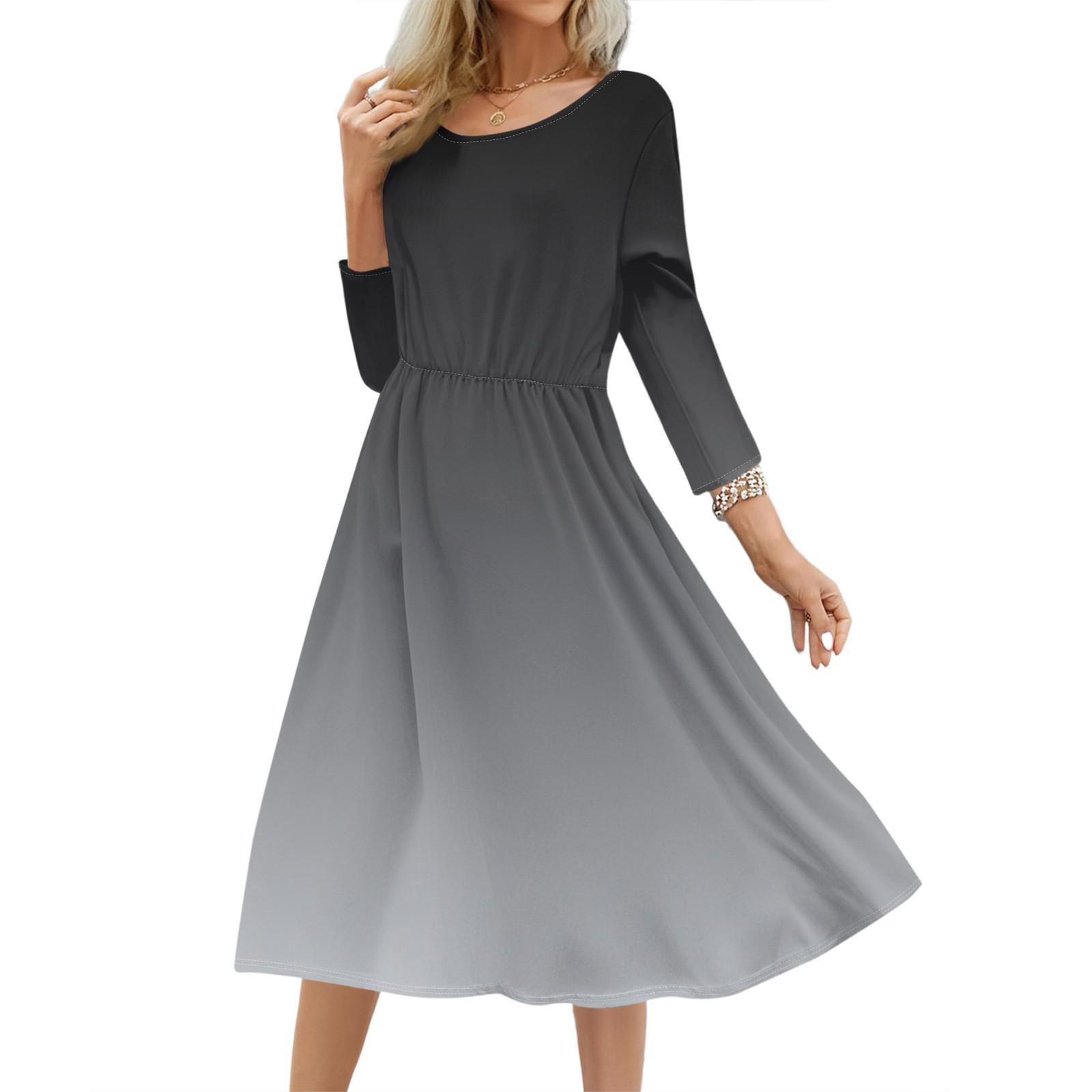 

Женское модное свободное платье с градиентным принтом XL чёрный