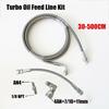 1/8 NPT Turbo Oil Feed Line AN4 Oil Return Line Kit Feed Line 30~500CM Stainless Steel Braided 0-90 Degree End Straight Hose