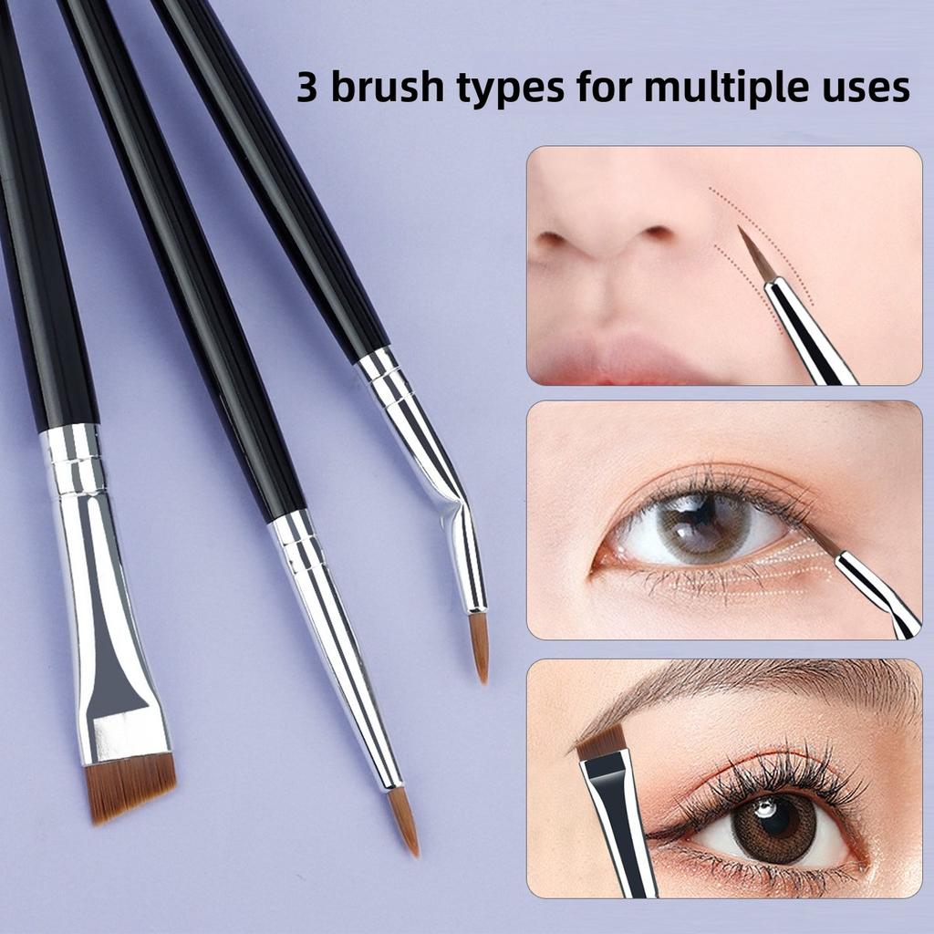 3 Elbows, Eyeliner Brush, Fine Oblique Head, Blade Brush, Eye Detail Brush, Ultra-thin Eyebrow Brush, Beauty Tool.
