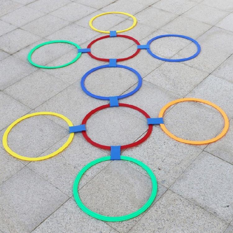 Educational Hopscotch Ring Training Game For Kids Body Sensory Development Antislip Plastic Hoops for Outdoor Activity