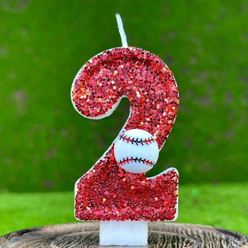 Children's Birthday Candles 0-9 Number Baseball Candle for Boy Original Birthday Candles Party Cake Topper Decoration
