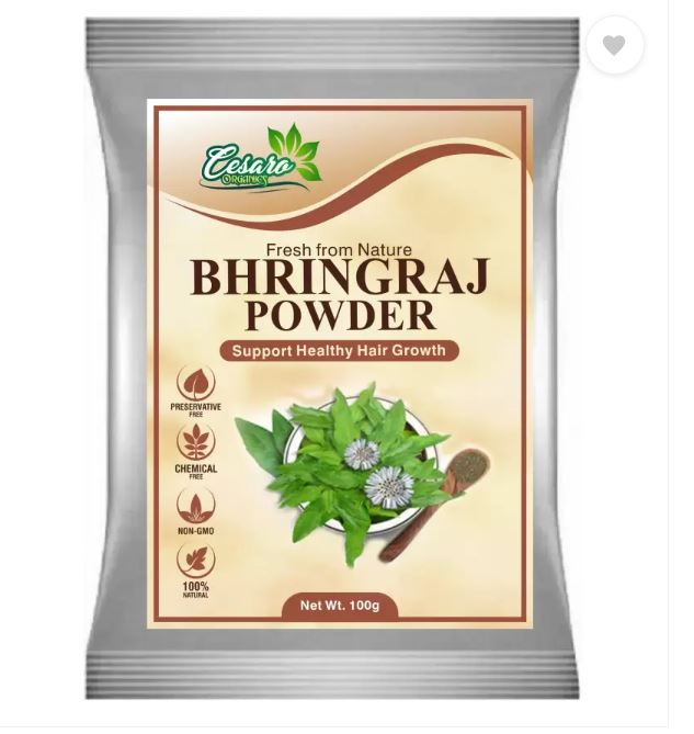 Cesaro Organics 100 % natürliches Bhringraj-Pulver für Haarwachstum für Männer und Frauen, 2er-Pack (100 g x 2 )