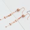 Fashion Light Luxury Bead Earrings for Women Snake Bone Chain Tassel Long Earings Classic Copper Plated Rose Gold Zircon