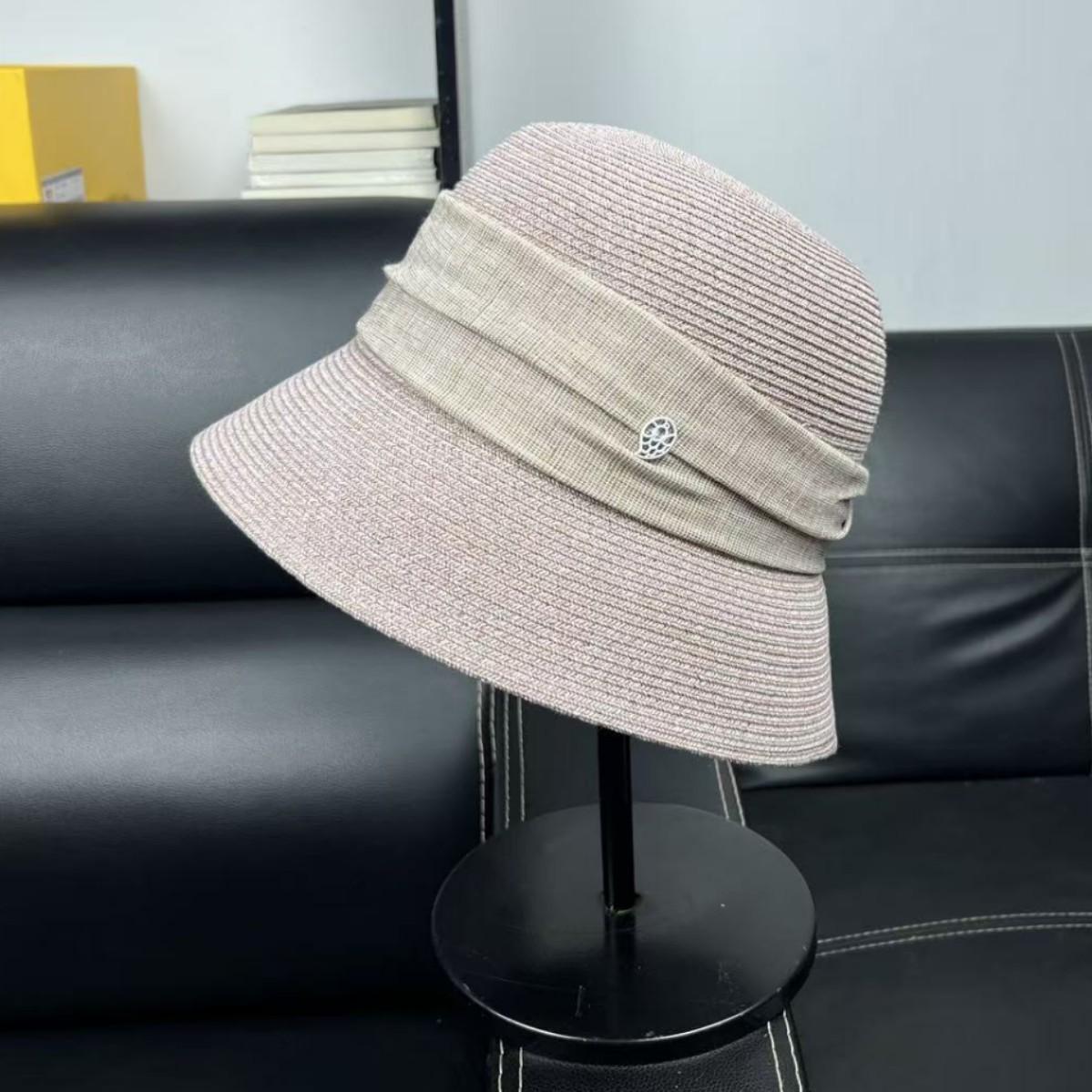 

Japanese Harajuku anti-ultraviolet elegant small brim folding cloth basin hat summer travel sun protection shade straw hat foldable M（55-58cm）