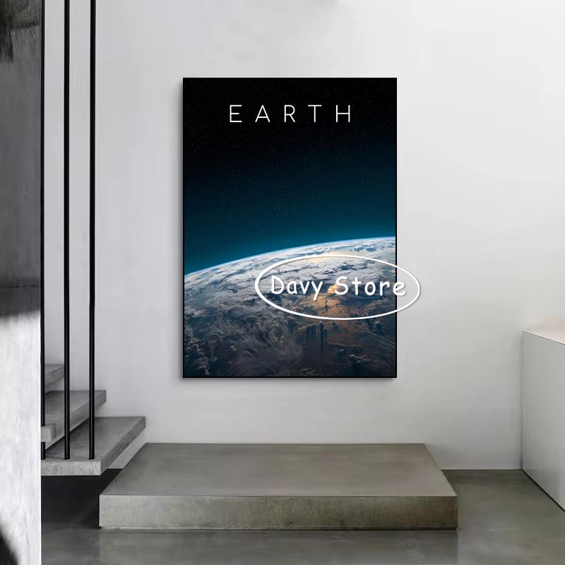 Earth Venus Moon Mars Saturn Uranus Planets Close Up Solar System Poster Canvas Paintings Wall Art Prints for Room Home Decor