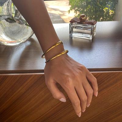Yori Waterproof Stainless Steel Metal Geometric Open Cuff Bracelet Bangle Statement Gold Color Jewelry Women Bijoux
