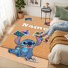 Personalized Name Stitch Memories Living Room Non-Slip Area Rug Soft Carpet for Bedroom Kids Playroom Sofa Office Home Decor Doormat