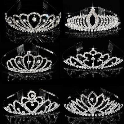 Classic Bride Rhinestone Crown Hair Accessories Headgear Studio Wedding Dress Accessories Direct Sales