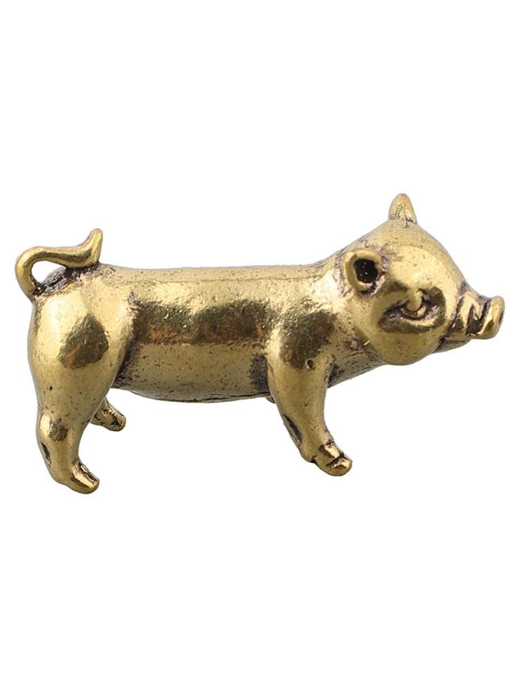 Brass Metal Pig Pendant Chinese For Zodiac Animal Ornament Pure Copper Craft with Fine Workmanship for Cultural Display