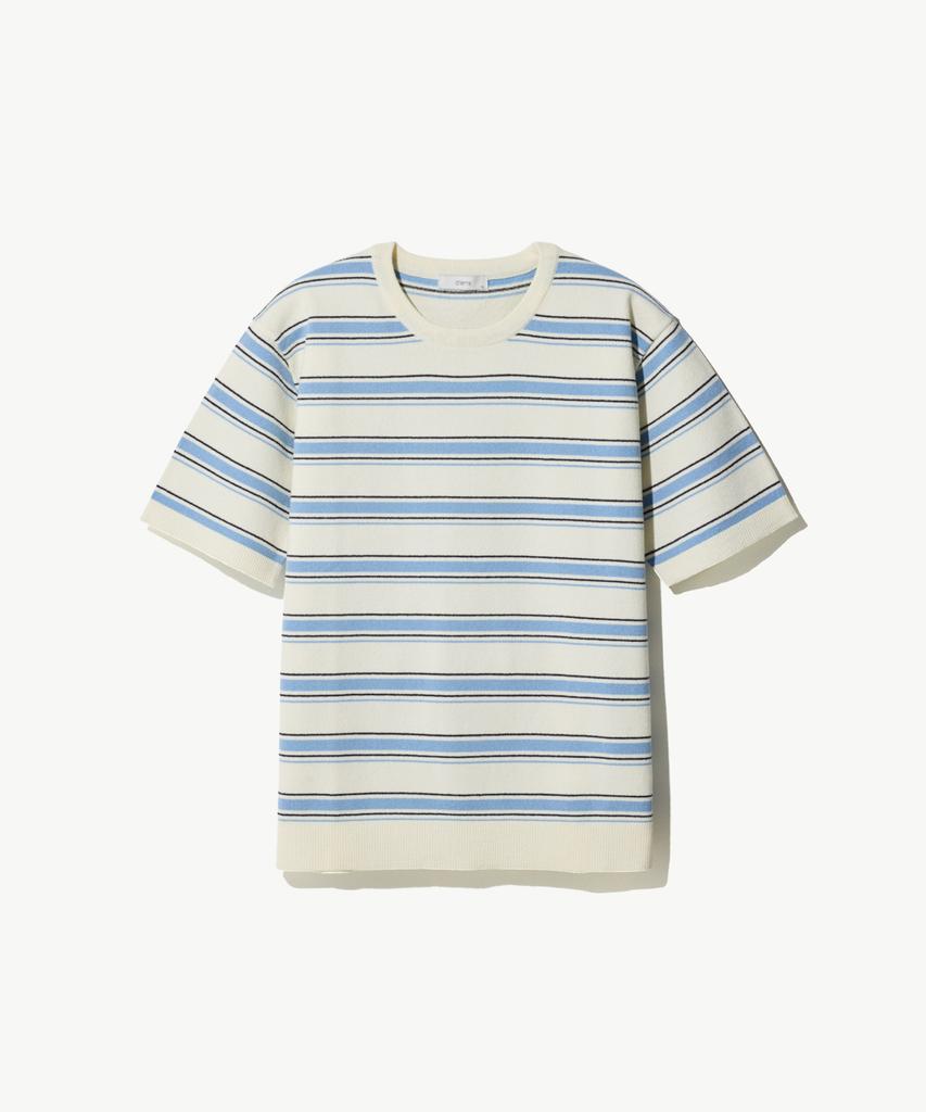 STCO Diems Cool Touch Striped Short Sleeve Knit_White (Classic Fit)_Dktxb21Ctw