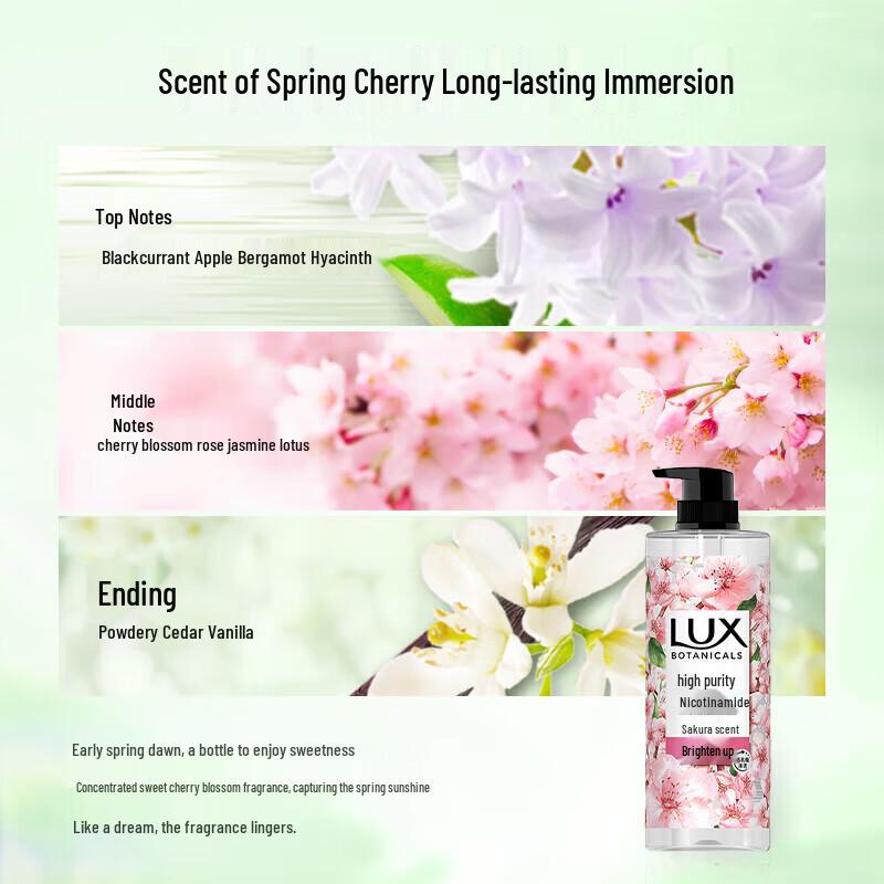 Lux Cherry Blossom Botanical Essential Oil Shower Gel