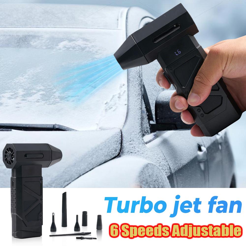 130000RPM Powerful Air Blower Brushless Turbo Jet Blower Dry 10000mAh 6 Speeds Adjustable Turbo Jet Fan for Car Dryer/PC/Home