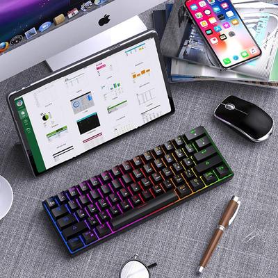 Dual-Mode 61-Key Wireless/Wired Mechanical Keyboard - Compact, Portable, Silent Gaming/Office Design for Girls