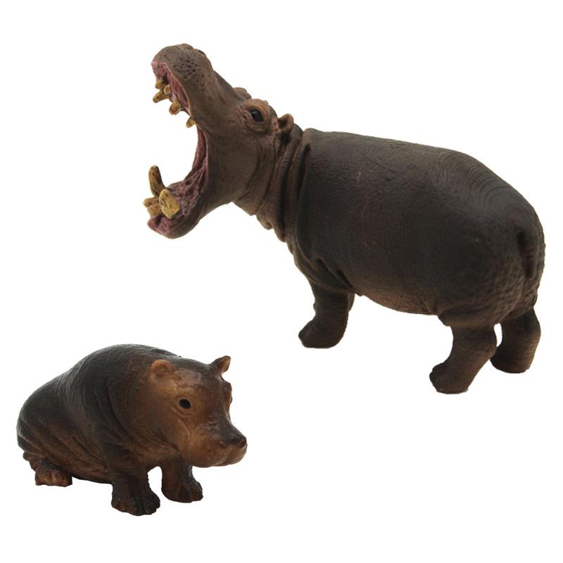 Educational African Wildlife Hippopotamus PVC Model Set