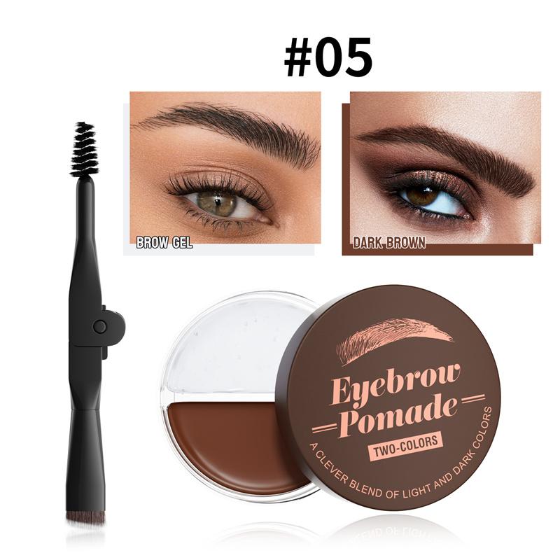 Gel pour sourcils en pâte à sourcils bicolore imperméable et naturelle pour sourcils touffus et sauvages pour une forme parfaite des sourcils avec brosse à sourcils à l'intérieur
