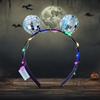Fascia con Testa a Sfera da Discoteca a LED per Donne/Uomini/Bambini Alimentata a Batteria Accessori Costume Luminosi per Halloween, Capodanno, Feste