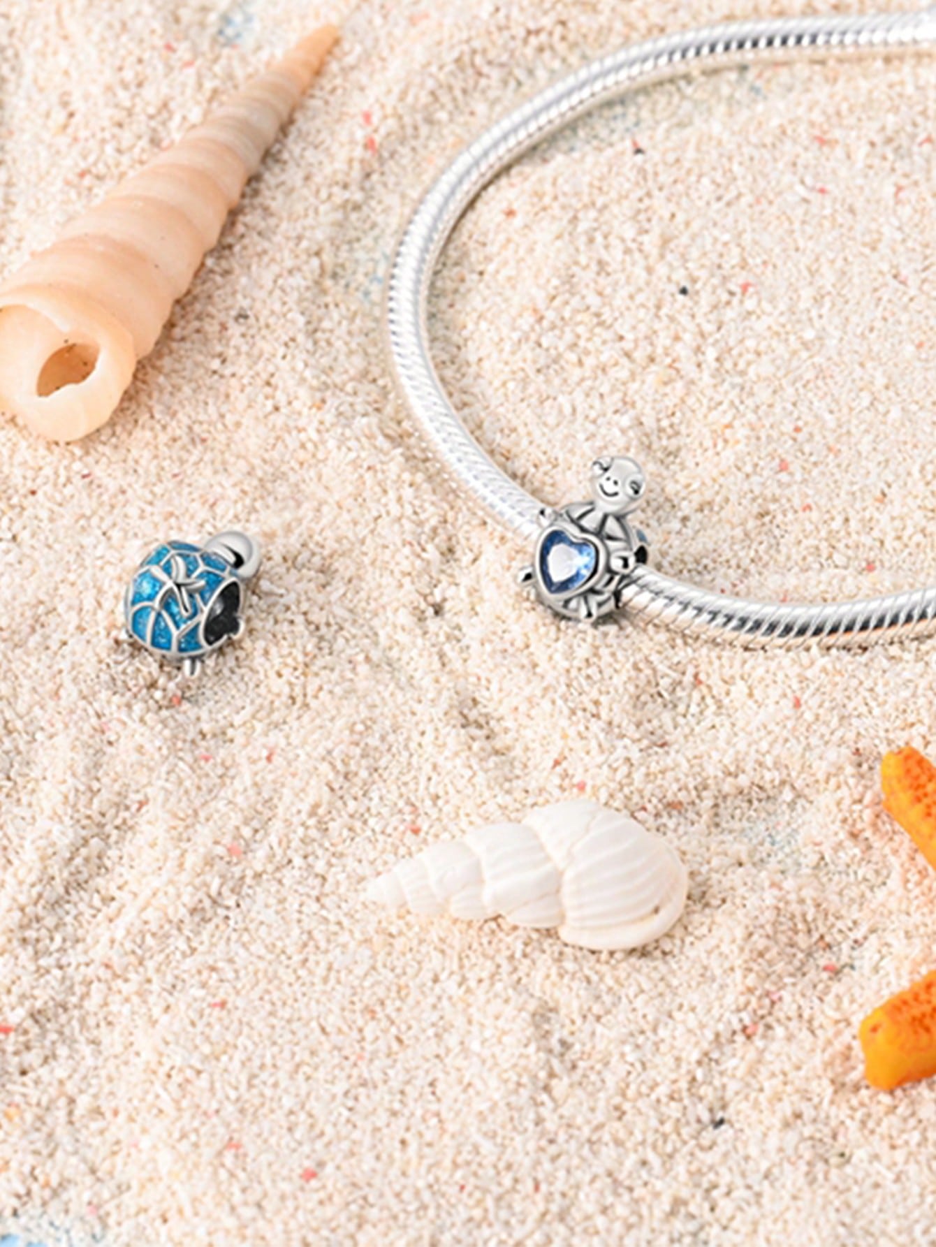 

Charm Bead Components Plata Copper Metal Colors Ocean Octopus Sea Turtle starfish Bead Components Pendant Bead Component Designed For Authentic