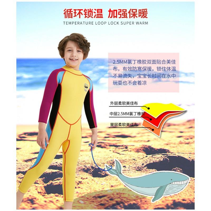 Children's Diving Suit 2.5MM Swimming Boys 'one-piece Long-sleeved Warm Sun-protected Surfing Snorkeling