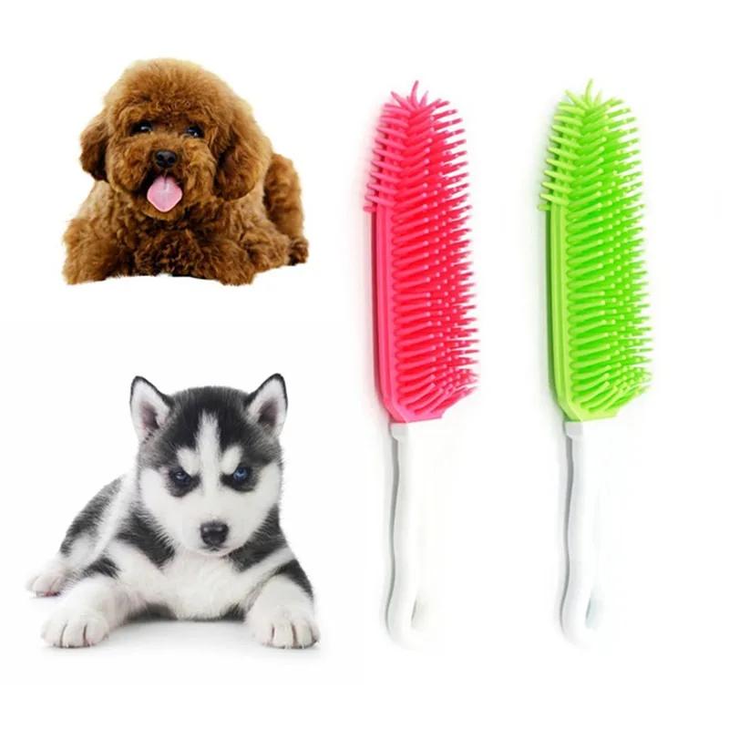 Pet Dog Puppy Cat Hair Bath Brush Comb Soft Silicone Sticky Hair Tool Small Animal Massage Tool
