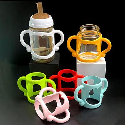 1 Piece Durable Food Grade Silicone Transitional Sippy Cup Handle Grip For Wide-Neck Baby Bottles Baby Bottle Handles