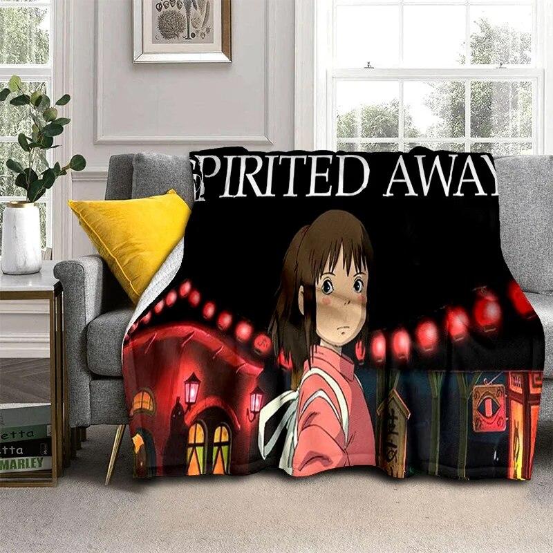 Spirited Away 3D-Cartoon-Anime-HD-Decke, weiche Überwurfdecke für Zuhause, Schlafzimmer, Bett, Sofa, Picknick, Reisen, Büro, Decke für Kinder