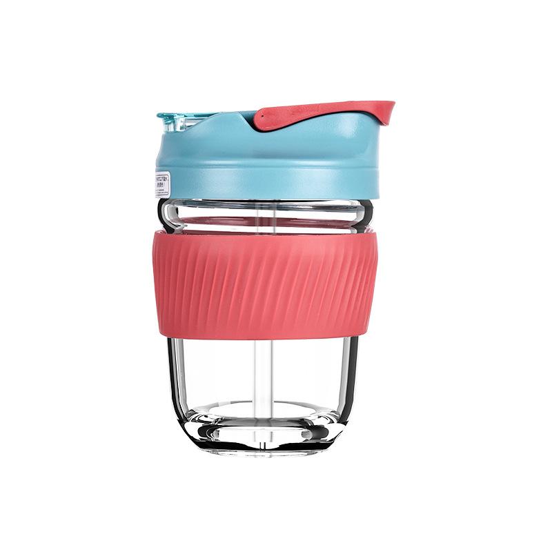 

350/500ML Coffee Mug Pipette Leak Proof Cup Lovely Glass Silicagel Hot Resistant Portable Water With Cover Office
