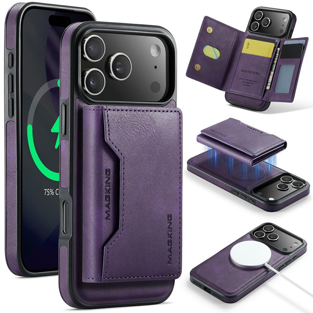 MAGKING K2 Series For iPhone 17 Pro Case Compatible with MagSafe PC+TPU+PU Phone Cover