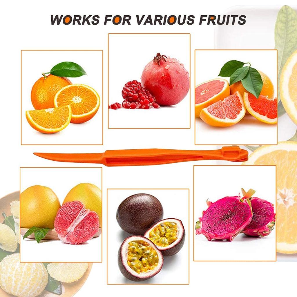 NOUSEG 2er-Pack Zitruszangen, Kunststoff, Orange, 15,85x1,2cm, Obstmesser Küchenhelfer