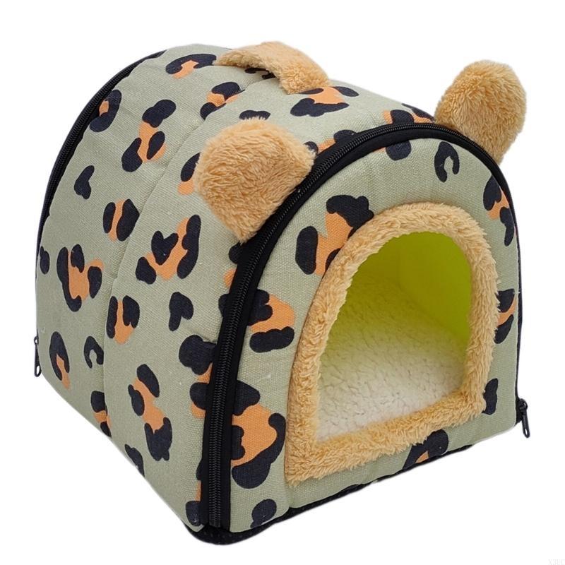 

Small Animals Warm Bed Hideaway Tent House Winter PlayTube Scratchproof Cushion X3UC светло-зеленый