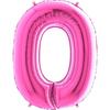 Foil Balloon Number 0 Pink Fuchsia - 102 Cm Grabo