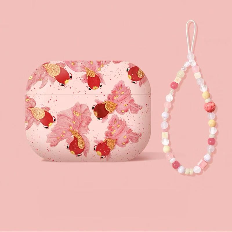

Fumade Pink Koi AirPods Protective Case with Strawberry Lanyard