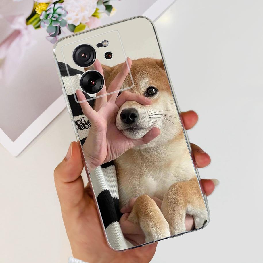 For Xiaomi 13T Pro Case Fashion Flowers Shockproof Soft Silicon Protector Clear Coque For Xiaomi 13T Phone Cases Mi 13TPro Funda