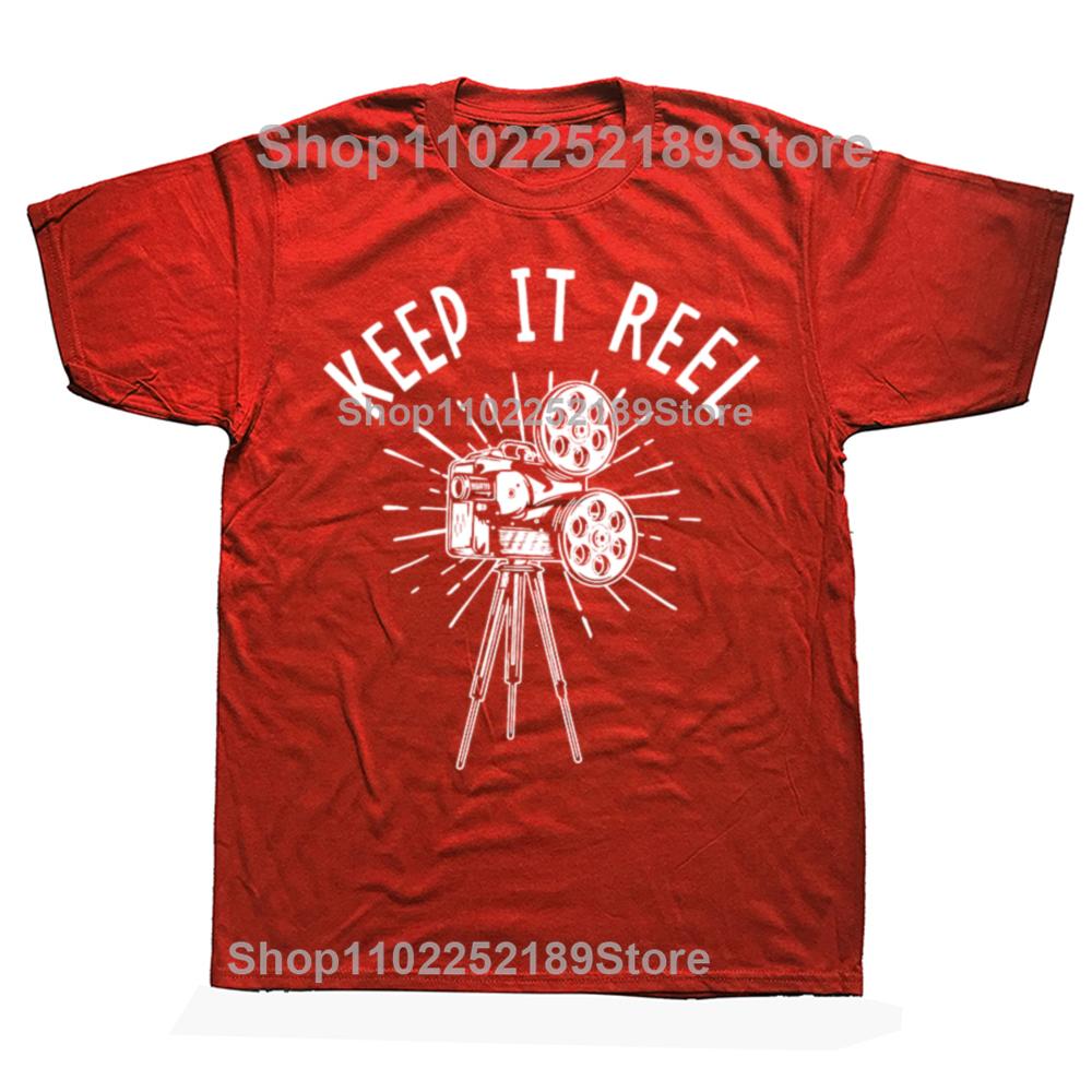 Keep It Reel Filmmaker Movie Director Filmmaking Cinema Tshirts Men Casual Oversized Tshirt 100 Cotton Loose Oversized T Shirt S