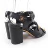 Great CHANEL Sandals COCO Mark Turn Lock Leather black leather Women 37 G37387 Used