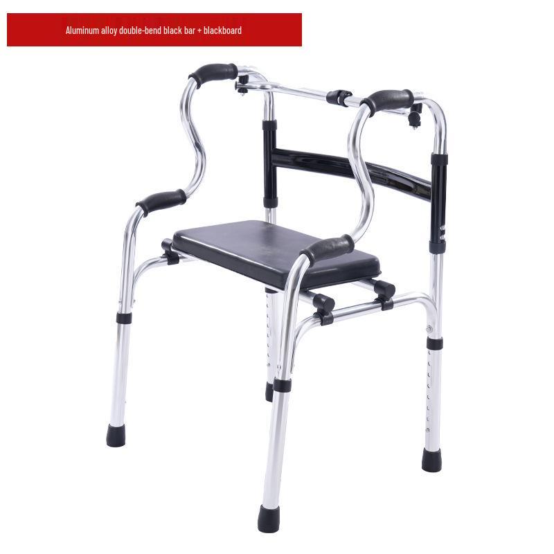 Stainless Steel Rollator Walker with Seat and Wheels - Rehabilitation Support Frame