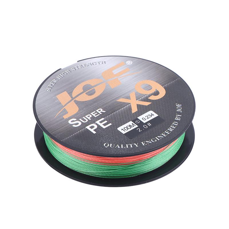 9 Braids PE Braided Fishing Line Wear-Resistant for Freshwater And Saltwater Rainbow & Gray Colors
