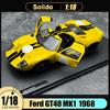 AAANW1 Solido Diecast Model 1/18 Ford GT40 MK1 1968 Alloy Model Car Static Display Holiday Gift