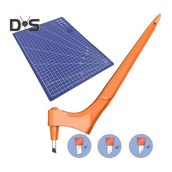 

Режущий инструмент для поделок с вращающимся на 360 градусов лезвием, эргономичным дизайном, сменными гравировальными головками, набор инструментов для резки поделок своими руками оранжевый