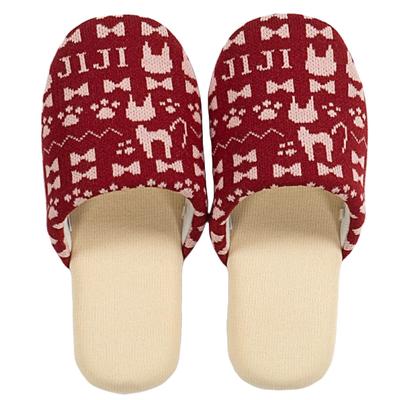 Slippers Delivery Service Knit Slippers 62412 Jiji Knit [Senko] Kiki's (Red)