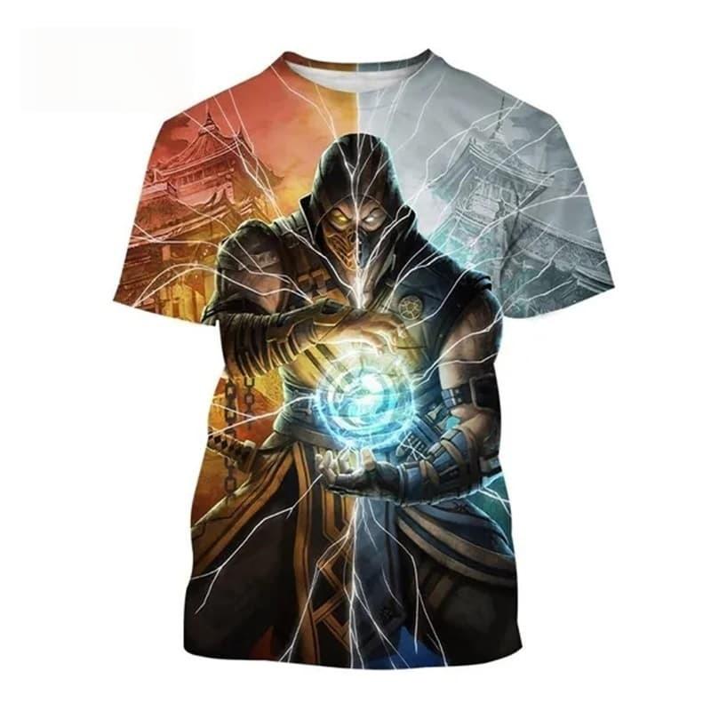 Camiseta de verano con estampado 3D del juego Mortal Kombat, superventas, manga corta, estilo callejero, informal, para hombre