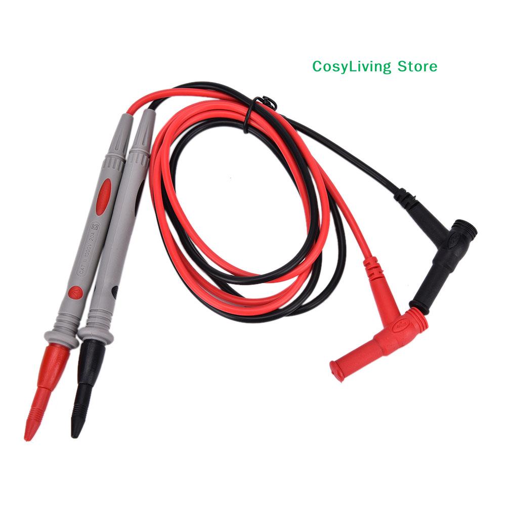 2Pcs 1 Red + 1 Black Universal Digital Multimeter Multi Meter Test Lead Probe Wire Pen Cable