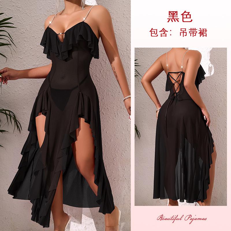 Dress women s summer high-end long dress mesh backless sexy elegant evening dress Source 896 S