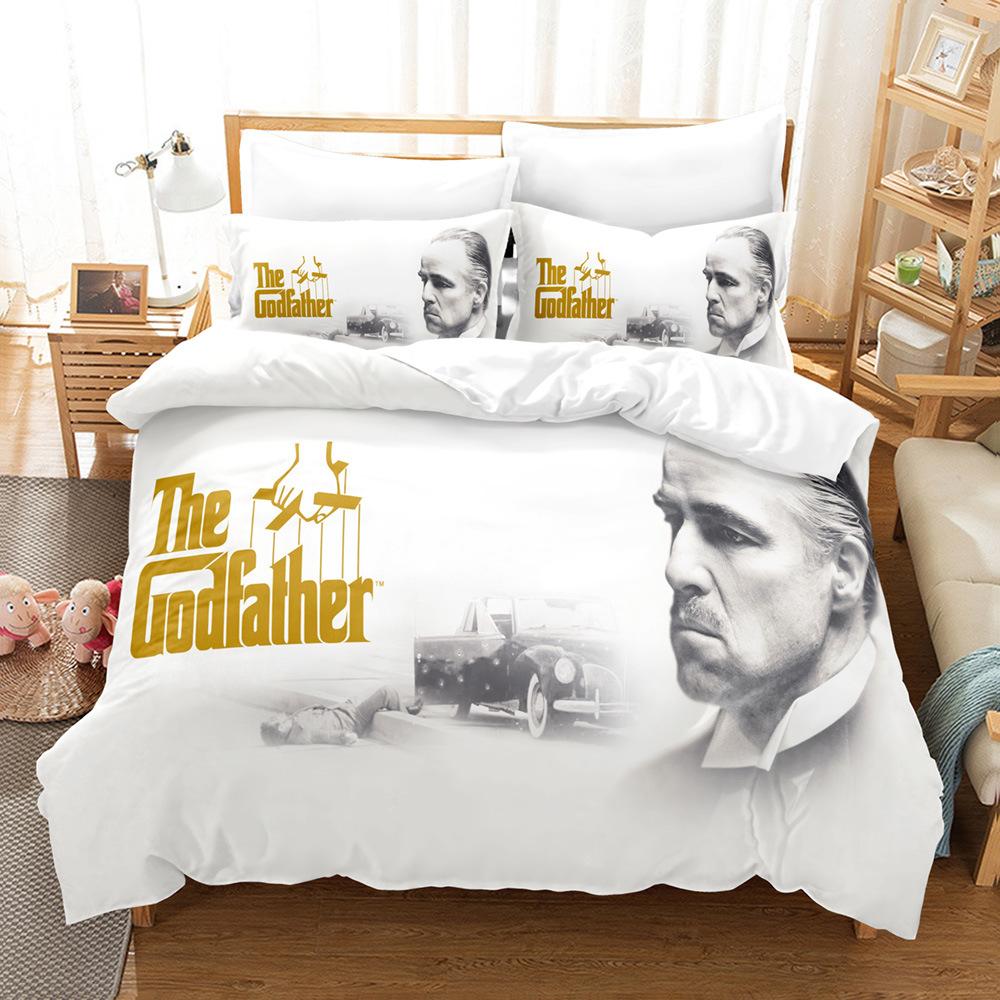 Comforter Godfather Bedding Set Single Twin Full Queen King Size Gangster Boss Bed Set Aldult Kid Bedroom Duvet Sets 3D Print 011