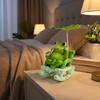 Lotus Leaf Frog Panda Figurine Resin Panda Sculpture Decoration Funny Bobble Chair Decor  Home