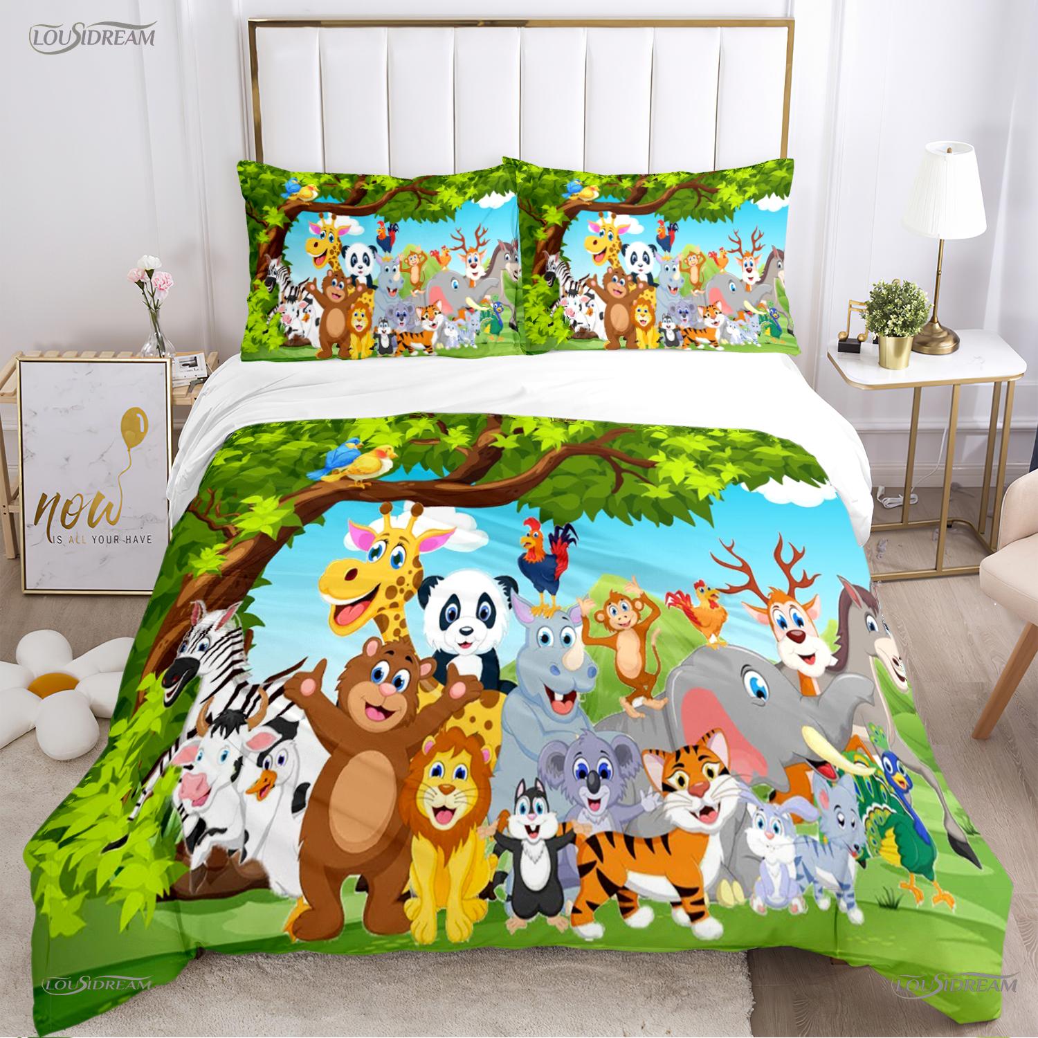

Comforter Cute Jungle Animal Casal All Season Comforter Bedding Sets Soft And S Single/Double/Queen/King Comforter (quilt)-EU Single(135*200cm)3pcs
